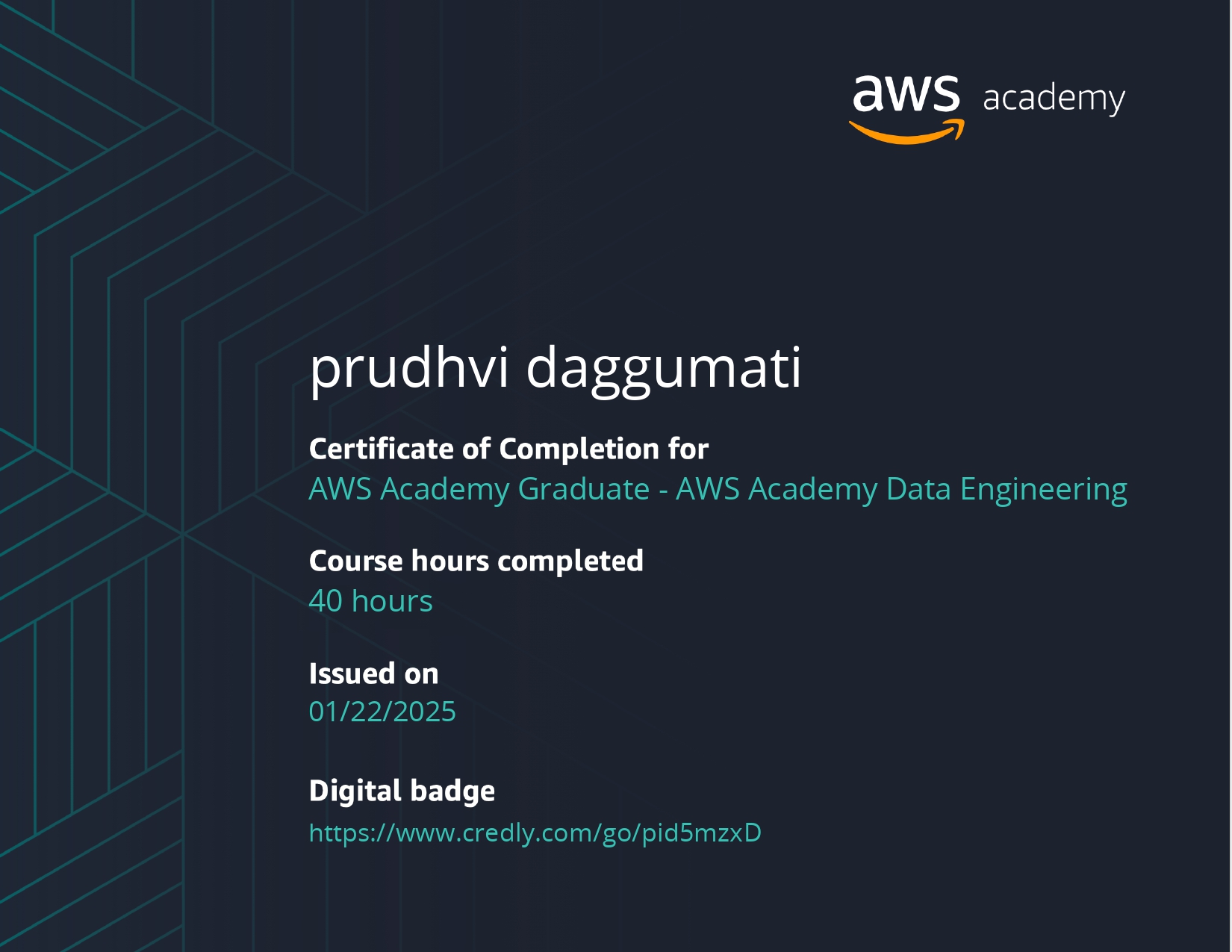 AWS Academy Data Engineering