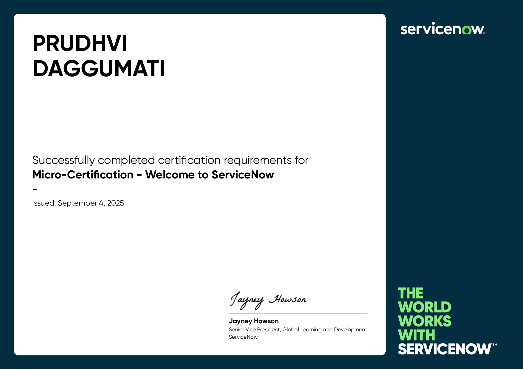 ServiceNow certification