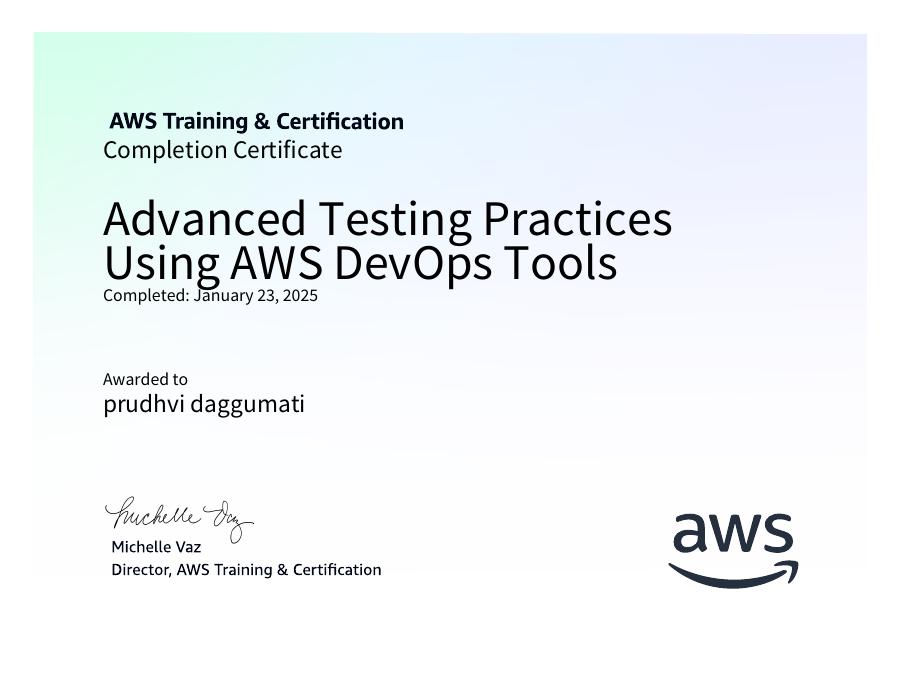 AWS DevOps certificate