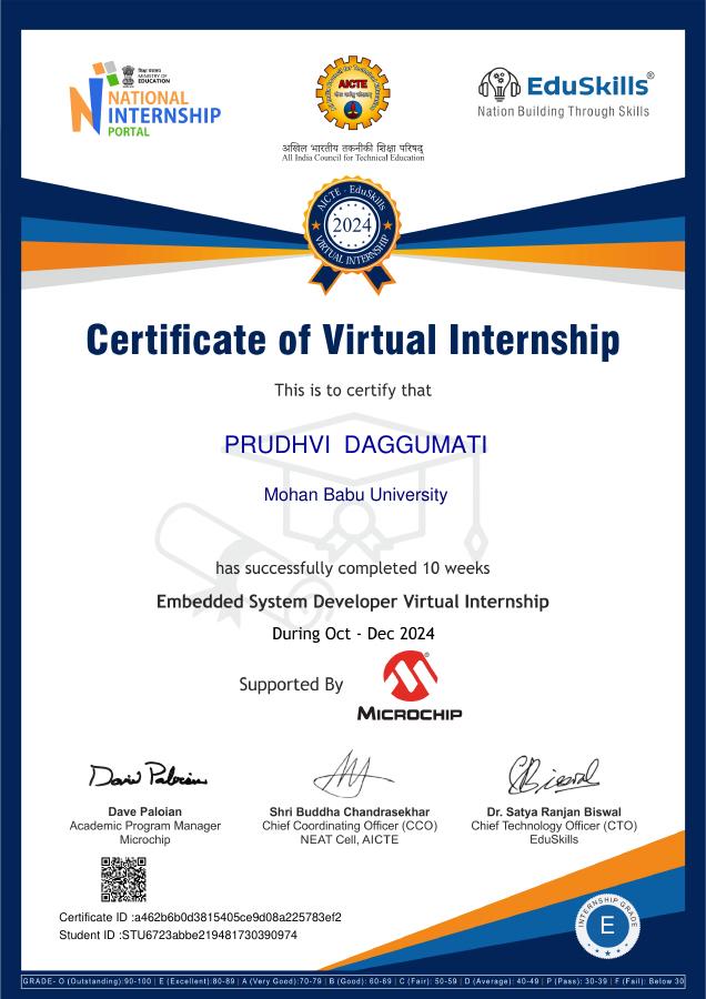 Embedded System Developer Virtual Internship